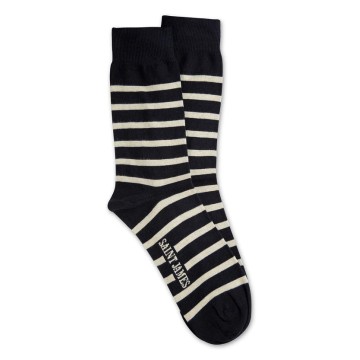 Saint James Socken Gestreifte Füße Marine/Ecru