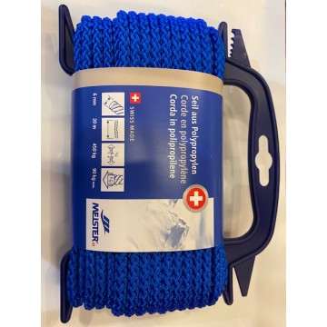 Corde flottante tressé polypropylène Ø06mm bleu (lot de 20 mètres)