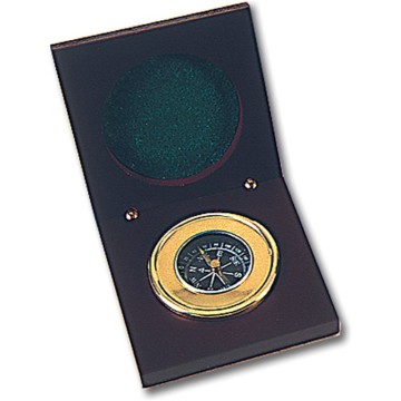Messingkompass Ø5,5 cm mit Box 8,5 x 8,5 cm