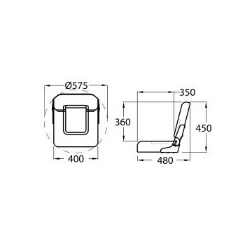 Siège pilote pliable pour bateau blanc/bleu