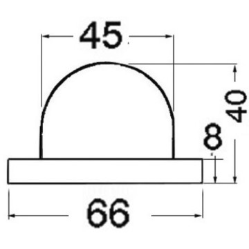 Navigationslicht Bug halbkugelförmig verchromt 225° weiß