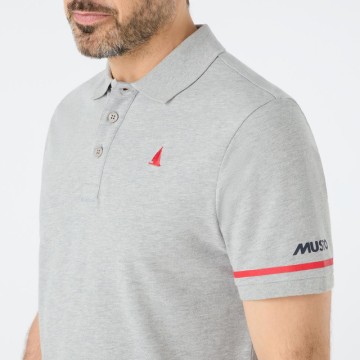 Musto Pique Cotton Polo grau Kurzarm