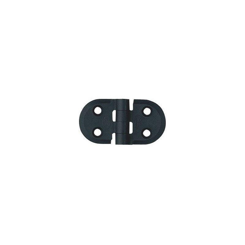 Kunstoff-Scharnier rund 76x40mm schwarz Kunstoff-Scharnier rund 76x40mm schwarz