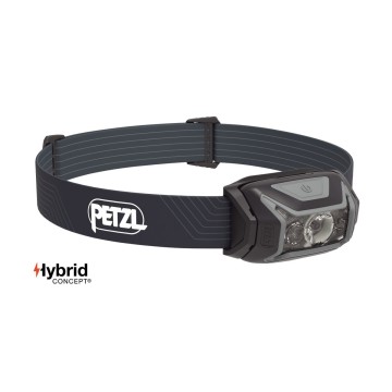Lampe frontale Petzl Actik gris avec lumière rouge, 450 Lumens