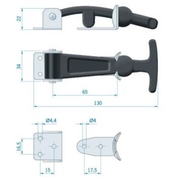 Plastimo edelstahl unde neoprene hatch raised handle