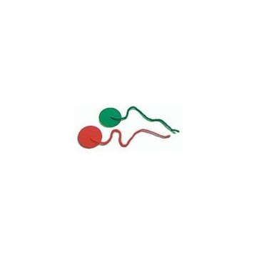 Penons / Faveurs vert et rouge en laine (4x verts, 4x rouges)