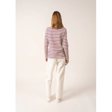 T-Shirt Saint James Minquidame Ecume/Pflaume