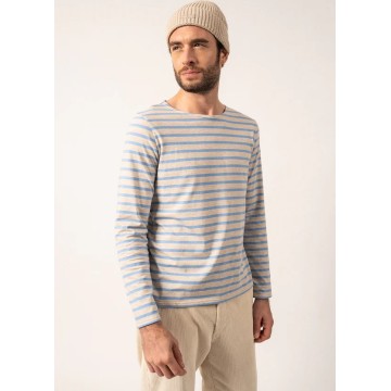 Saint James Streifen Langarmshirt, Minquiers, Natürlich/Sauerstoff
