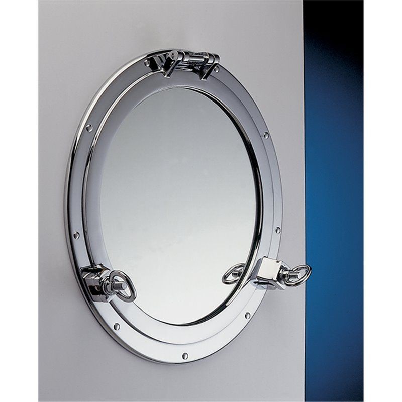 Miroir en forme de hublot en laiton chromé, plusieurs tailles au choix Miroir en forme de hublot en laiton chromé, plusieurs tailles au choix