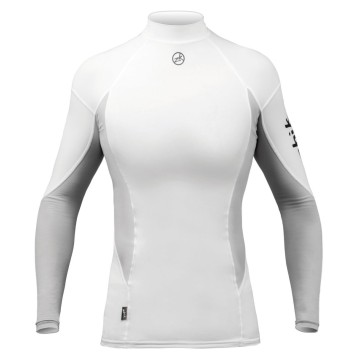 Lycra DAME anti UV Zhik manches longues, blanc gris
