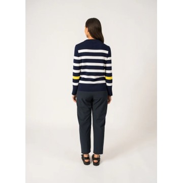 Damenpullover im Marine-Look aus Wolle Saint James Aix