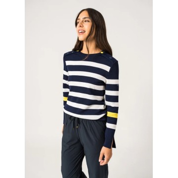 Damenpullover im Marine-Look aus Wolle Saint James Aix