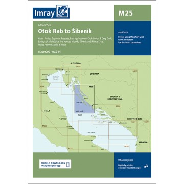 Carte Imray M25 Croatie, Otok Rab to Sibenik