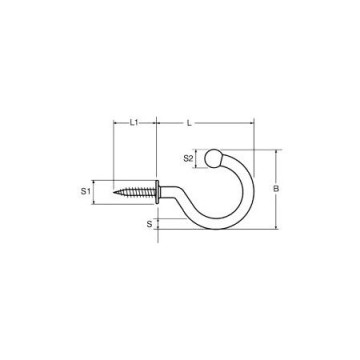 Edelstahlhaken mit Beffe 29mm