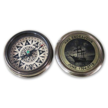 Boussole laiton Ø5.5cm avec coffret 8,5x8,5 cm