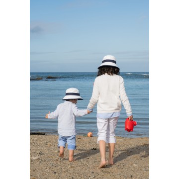 Bob anti-UV enfant \"Leonard\" Blanc Marine