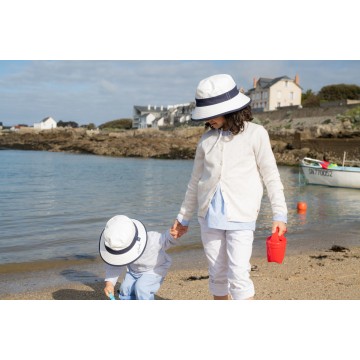 Bob anti-UV enfant "Leonard" Blanc Gris