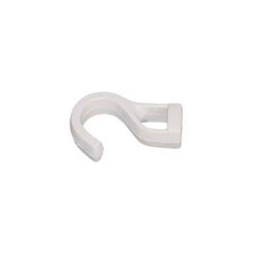 Crochet plastique blanc pour Ø 6 - 8 mm. ouverture 14mm