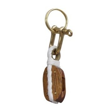 Porte clés Poulie en bois