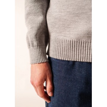 Pull marin en laine Saint James pour Homme, Cancale, Gris