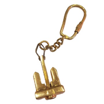 Schlüsselanhänger aus Messing, Ankerform mit Schäkel