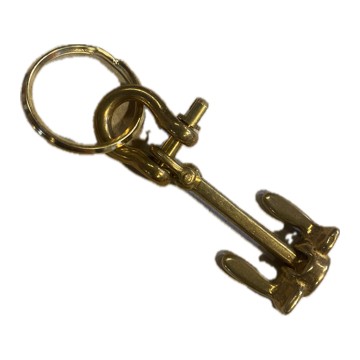 Schlüsselanhänger aus Messing, Ankerform mit Schäkel