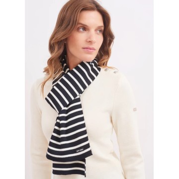 Saint James Dugay Schal aus Wolle/Acryl Navy/Ecume, Erwachsenengröße