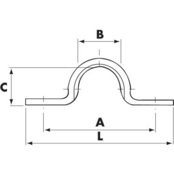 Leitösen aus rostfreiem Stahl, Ø innen 8mm, Lochabstand 31 mm