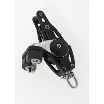 Block Ball Bearing, violin mit Bügel, Schotklemme, blockierbarer Schäkel längs oder quer Viadana Rollen Ø38-22mm Tau Ø8mm