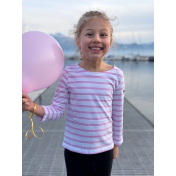 Streifenshirt Saint James Minquiers Kinder, Schnee/Perlmutt