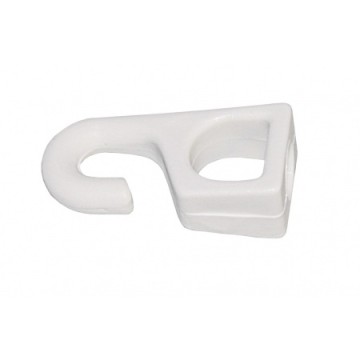 Crochet plastique blanc pour sandow Ø 6 - 8 mm ouverture Ø8mm (paquet de 10 pièces)