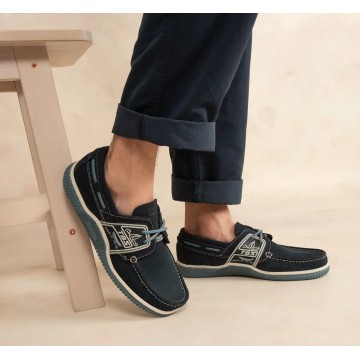 Chaussures bateau en cuir TBS Globek navy/chambray
