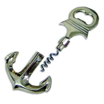 Tire-bouchon - Décapsuleur en forme d'ancre en laiton poli