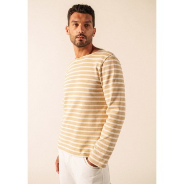 Saint James Unisex Langarm Shirt Meridien - Streifenshirt, Leinwand/Schnee