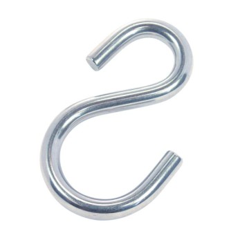 Crochet inox en S Ø6mm ouverture 15mm hauteur 50mm