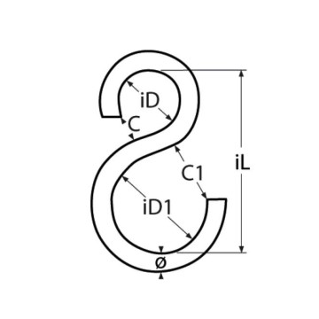 S-Haken Edelstahl, S