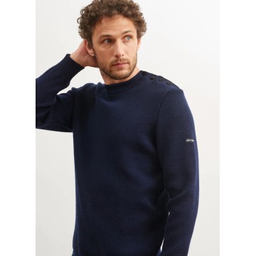 Pull marin en laine Saint James pour Homme, Cancale, Marine | [8] Taille XXXL