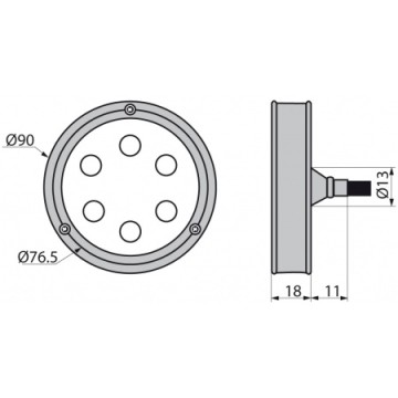 Blauer LED-Unterwasserscheinwerfer MERLIN 12-28 V