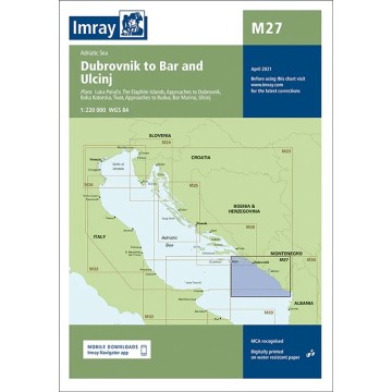 Carte Imray M27 Dubrovnik to Bar and Ulcinj