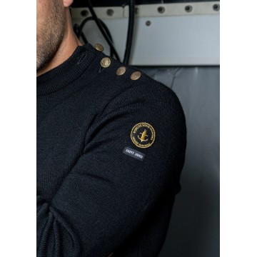 Saint James Seemanns Pullover, Compas, Schwarz