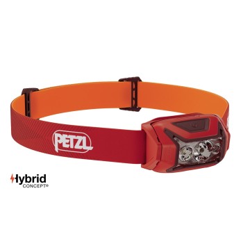 Lampe frontale légère et puissante Petzl Actik (rouge), 450 Lumens