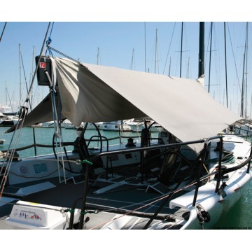 Taud de protection Oceansouth pour le soleil, en tissu ATLAS, gris clair 2,5mt x 2,4mt