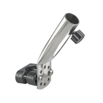 Support de hampe en inox AISI 316 pour tube Ø 22 à 25 mm - Inclinaison 65°