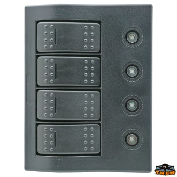 Kompakter Schaltschrank mit 4 LED-Schaltern und Leistungsschalter - IP66