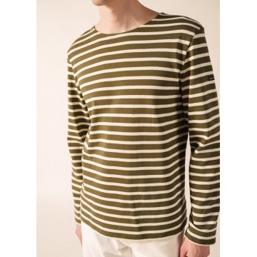 Saint James Unisex Langarm Shirt Meridien - Streifenshirt, Land/Ecru