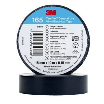 Scotch électrique temflex 165 noir 15mmx10m 3M