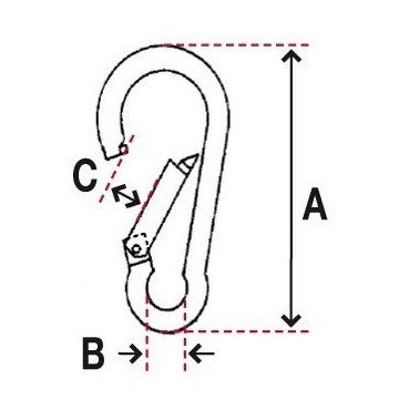 Karabiner aus galvanisiertem verzinktem Stahl, ohne Schraubsicherung